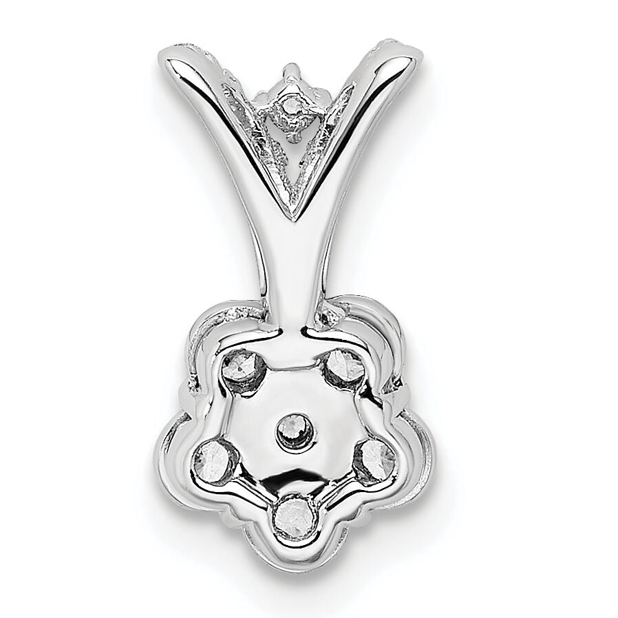 14k White Gold Polished Diamond Flower Pendant-PM8495-018-WA