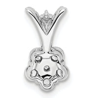 14k White Gold Polished Diamond Flower Pendant-PM8495-018-WA