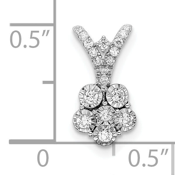14k White Gold Polished Diamond Flower Pendant-PM8495-018-WA