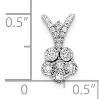 14k White Gold Polished Diamond Flower Pendant-PM8495-018-WA