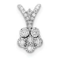 14k White Gold Polished Diamond Flower Pendant-PM8495-018-WA