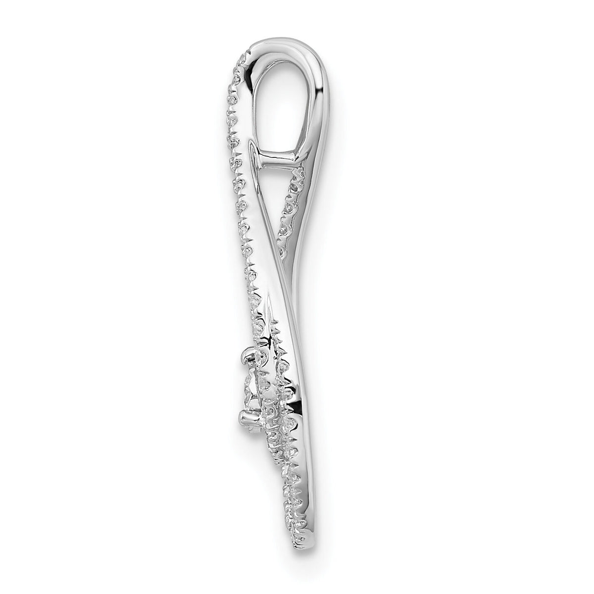 14k White Gold Diamond Teardrop Chain Slide-PM8499-020-WA