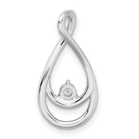 14k White Gold Diamond Teardrop Chain Slide-PM8499-020-WA