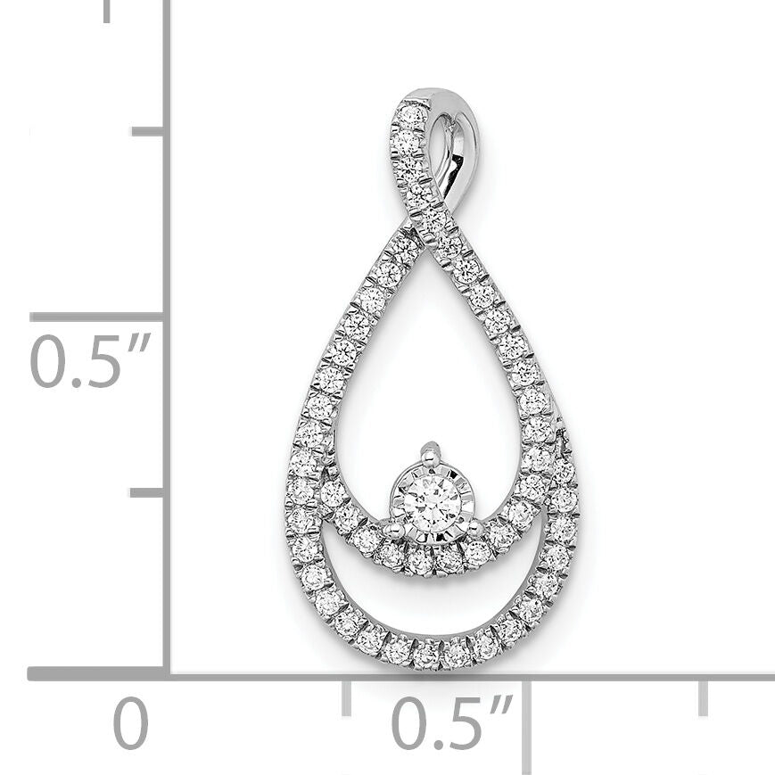 14k White Gold Diamond Teardrop Chain Slide-PM8499-020-WA