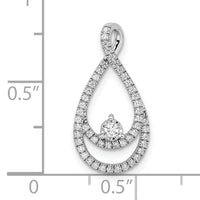 14k White Gold Diamond Teardrop Chain Slide-PM8499-020-WA