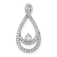 14k White Gold Diamond Teardrop Chain Slide-PM8499-020-WA