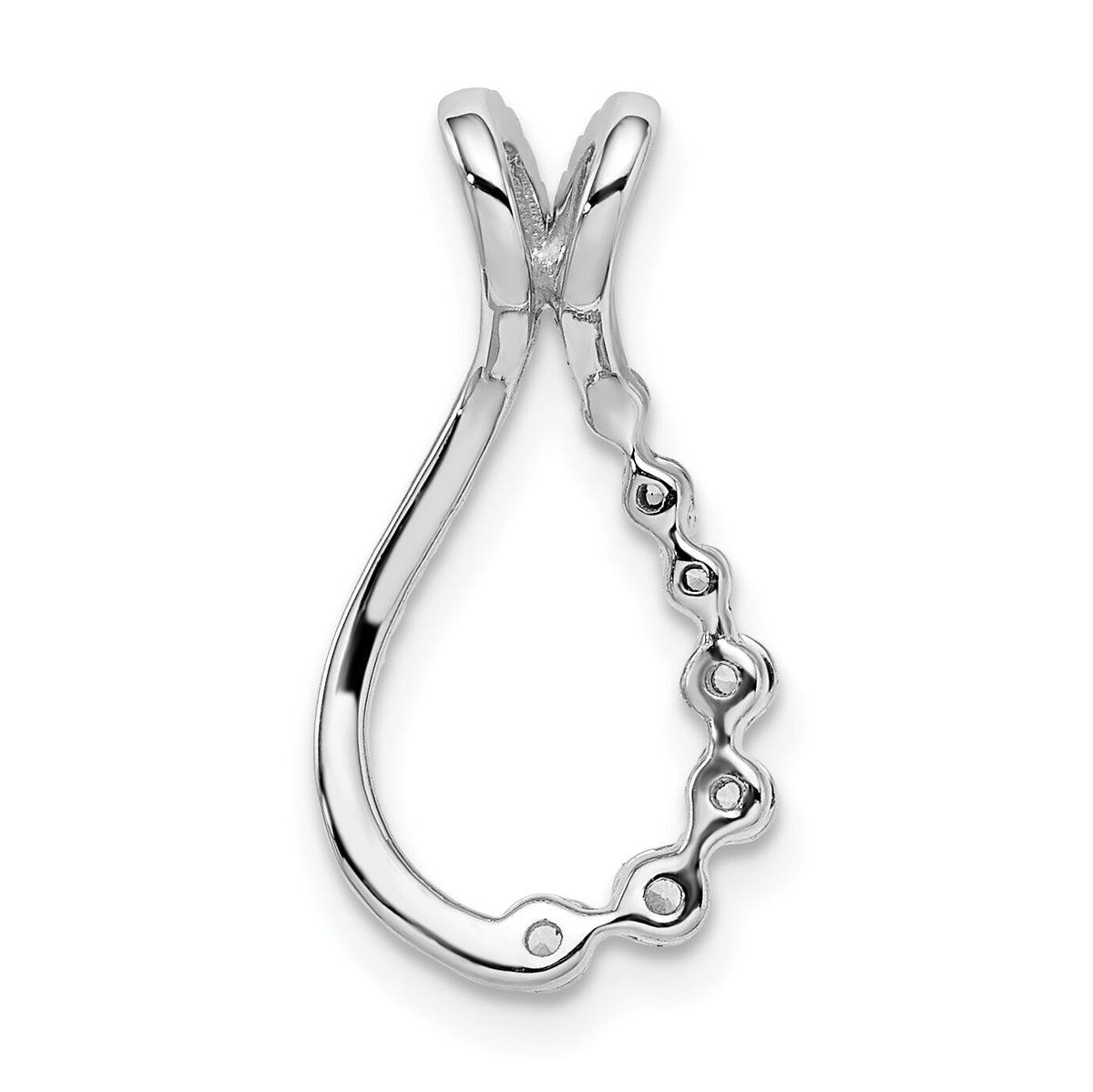 14k White Gold Diamond Chain Slide-PM8502-015-WA