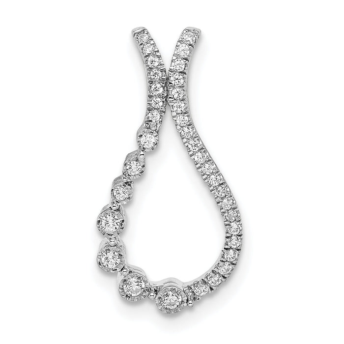 14k White Gold Diamond Chain Slide-PM8502-015-WA