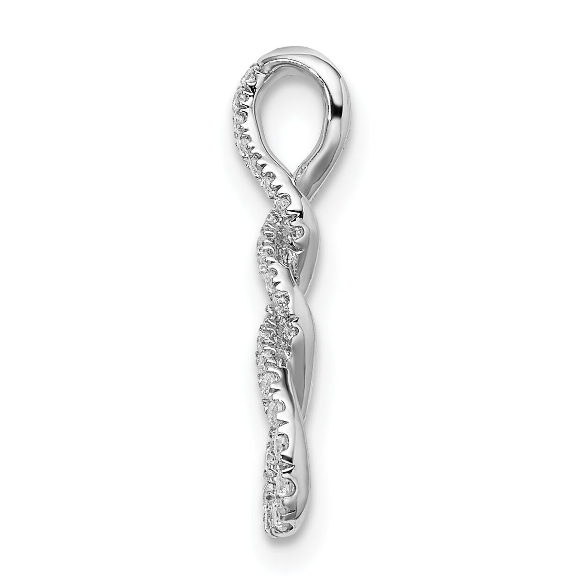 14k White Gold Diamond Twist Chain Slide-PM8503-012-WA
