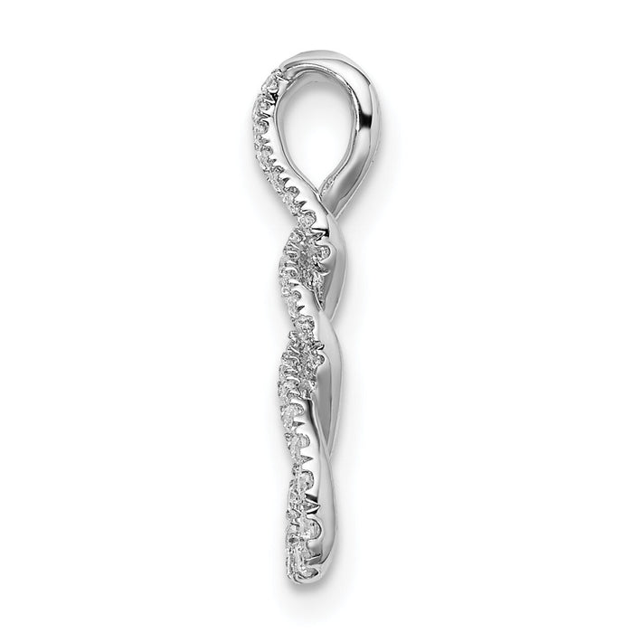 14k White Gold Diamond Twist Chain Slide-PM8503-012-WA