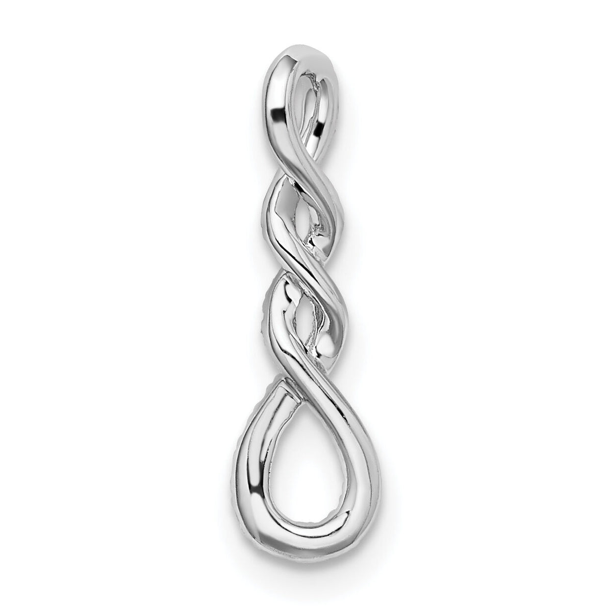 14k White Gold Diamond Twist Chain Slide-PM8503-012-WA