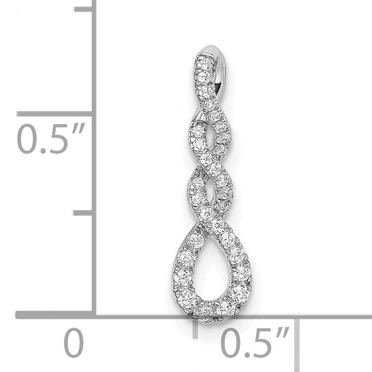 14k White Gold Diamond Twist Chain Slide-PM8503-012-WA