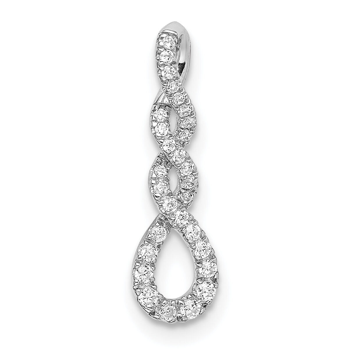 14k White Gold Diamond Twist Chain Slide-PM8503-012-WA