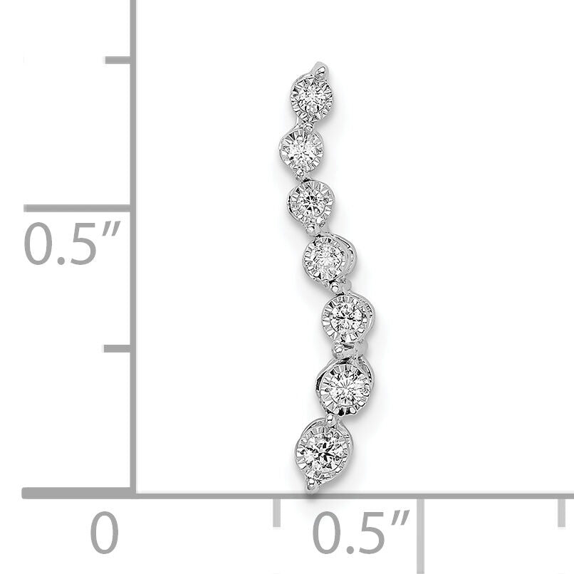 14k White Gold Graduating Diamond Chain Slide-PM8505-010-WA
