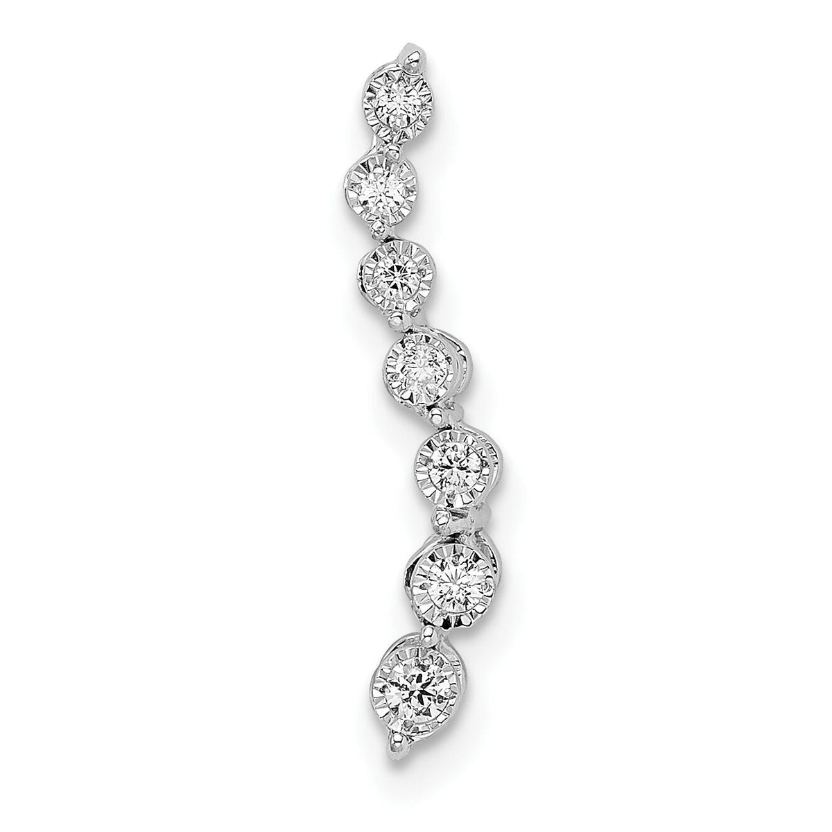 14k White Gold Graduating Diamond Chain Slide-PM8505-010-WA