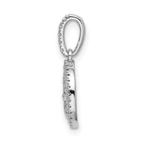 14k White Gold Circle Swirl Diamond Pendant-PM8512-017-WA
