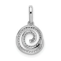 14k White Gold Circle Swirl Diamond Pendant-PM8512-017-WA