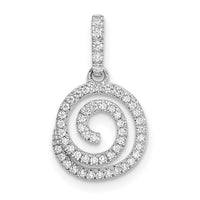 14k White Gold Circle Swirl Diamond Pendant-PM8512-017-WA