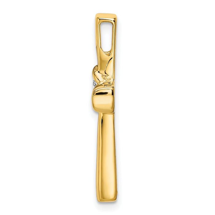 14k Polished Diamond Cross Chain Slide-PM8517-010-YA