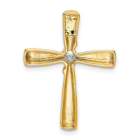 14k Polished Diamond Cross Chain Slide-PM8517-010-YA