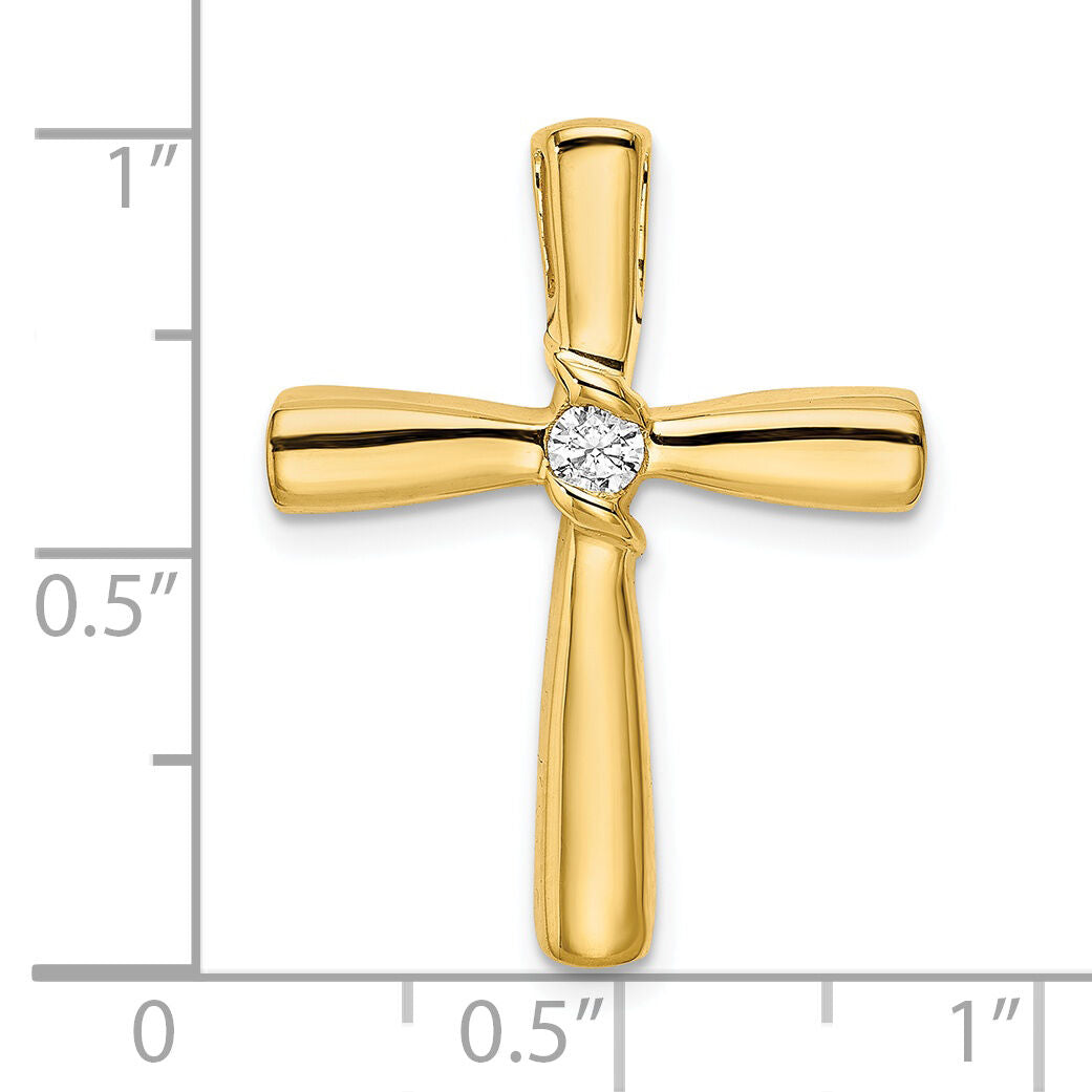 14k Polished Diamond Cross Chain Slide-PM8517-010-YA