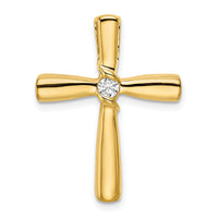 14k Polished Diamond Cross Chain Slide-PM8517-010-YA