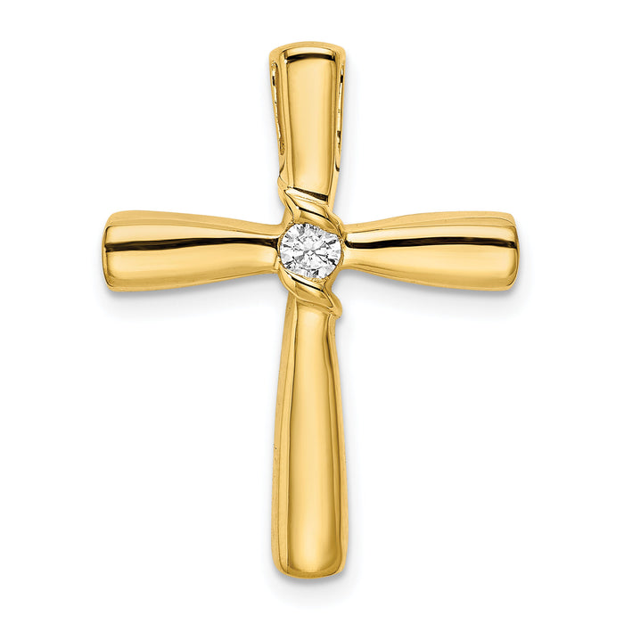 14k Polished Diamond Cross Chain Slide-PM8517-010-YA