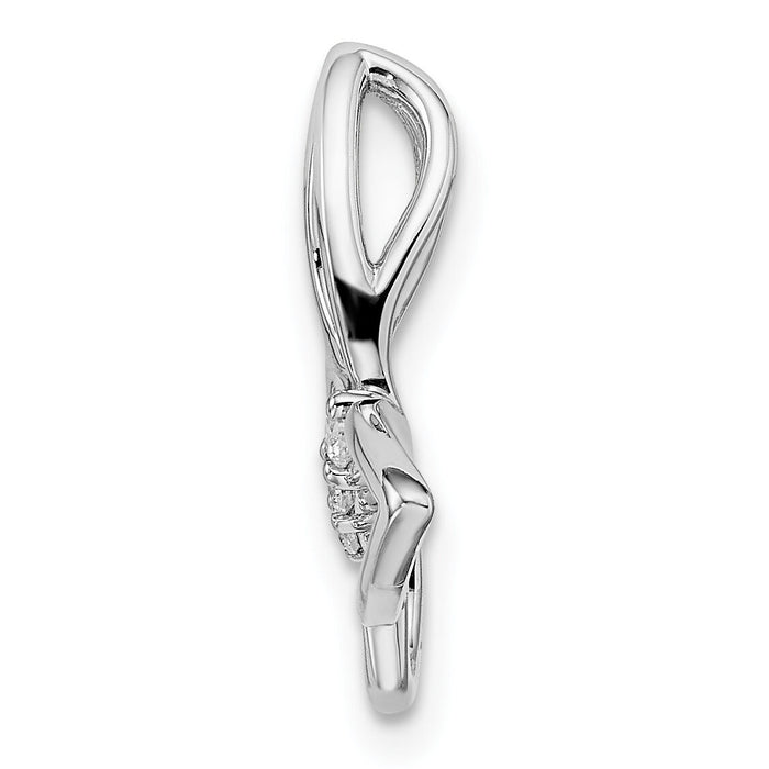 14k White Gold Polished Butterfly Diamond Chain Slide-PM8521-005-WA
