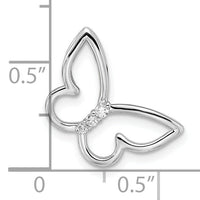 14k White Gold Polished Butterfly Diamond Chain Slide-PM8521-005-WA