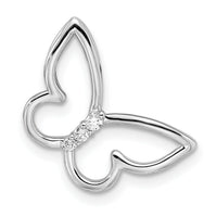 14k White Gold Polished Butterfly Diamond Chain Slide-PM8521-005-WA