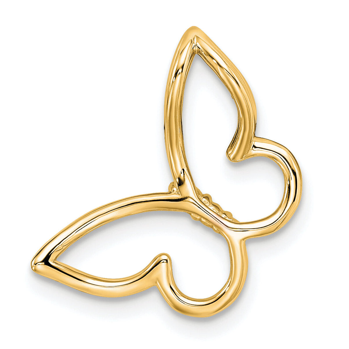 14k Polished Butterfly Diamond Chain Slide-PM8521-005-YA
