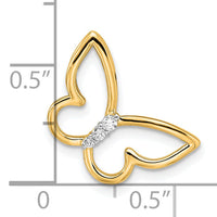 14k Polished Butterfly Diamond Chain Slide-PM8521-005-YA