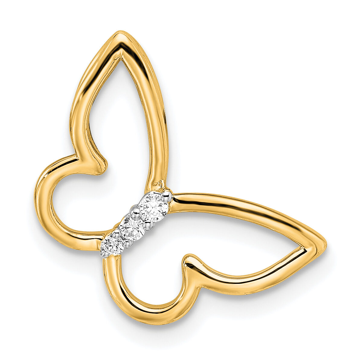14k Polished Butterfly Diamond Chain Slide-PM8521-005-YA