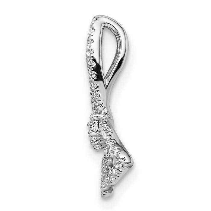 14k White Gold Polished Butterfly Diamond Chain Slide-PM8522-020-WA