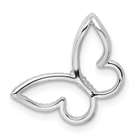 14k White Gold Polished Butterfly Diamond Chain Slide-PM8522-020-WA