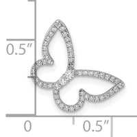 14k White Gold Polished Butterfly Diamond Chain Slide-PM8522-020-WA