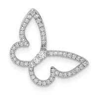 14k White Gold Polished Butterfly Diamond Chain Slide-PM8522-020-WA