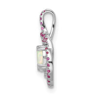 14k White Gold Pink Tourmaline/Opal & Diamond Chain Slide-PM8523-PT/OP-006-WA