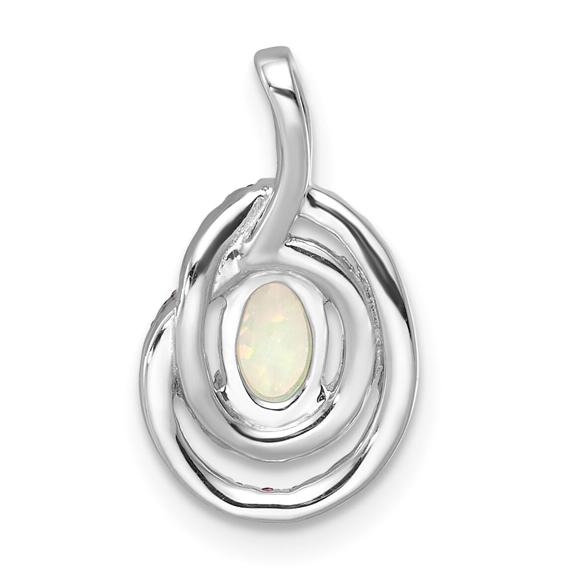 14k White Gold Pink Tourmaline/Opal & Diamond Chain Slide-PM8523-PT/OP-006-WA