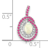 14k White Gold Pink Tourmaline/Opal & Diamond Chain Slide-PM8523-PT/OP-006-WA