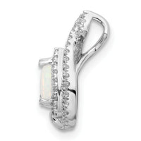 14k White Gold Polished Pear Opal & Diamond Chain Slide-PM8525-OP-016-WA