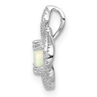 14k White Gold Polished Oval Opal & Diamond Vintage Chain Slide-PM8526-OP-010-WA