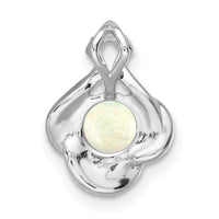 14k White Gold Polished Oval Opal & Diamond Vintage Chain Slide-PM8526-OP-010-WA