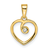 14k Polished Heart Diamond Pendant-PM8535-003-YA
