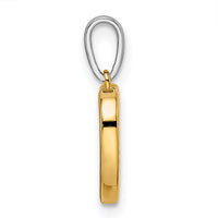 14k Two-tone Heart Dangle Diamond Pendant-PM8536-004-YWA
