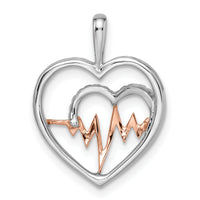 14k Two-tone White and Rose Heart w/Beat Diamond Pendant-PM8539-005-WRA