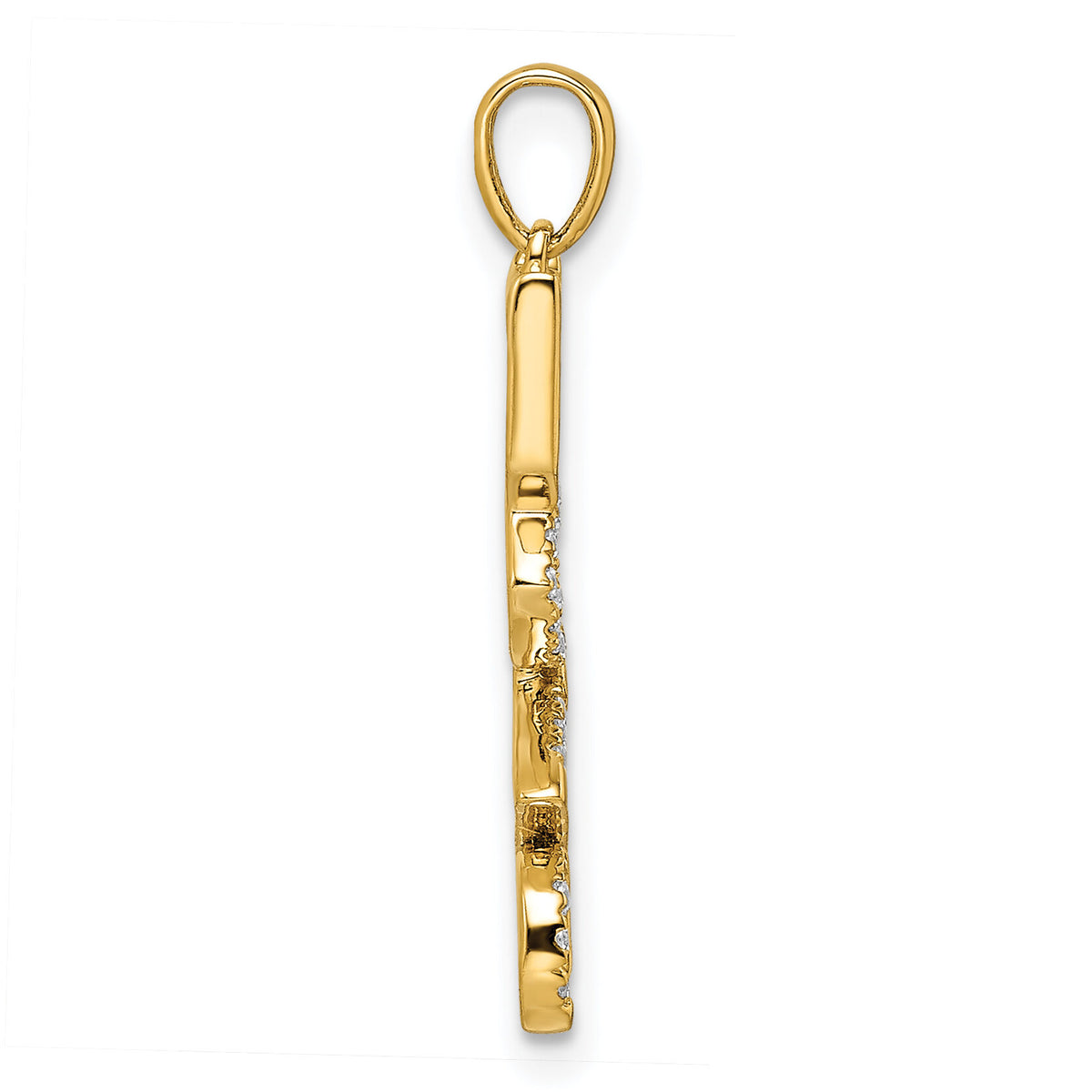 14k Polished LOVE Diamond Pendant-PM8542-012-YA