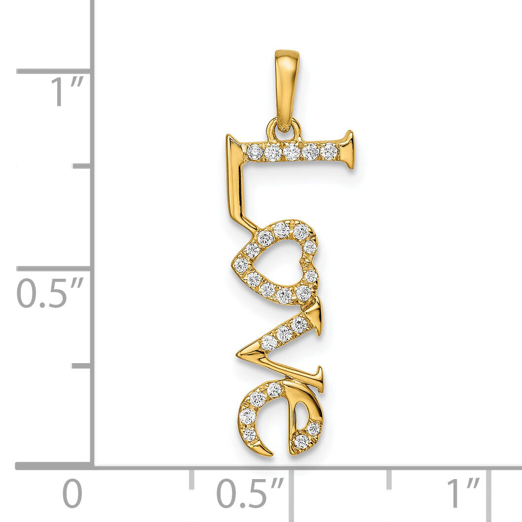 14k Polished LOVE Diamond Pendant-PM8542-012-YA