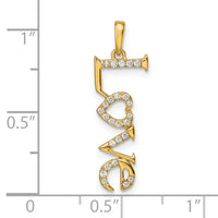 14k Polished LOVE Diamond Pendant-PM8542-012-YA