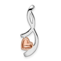 14k Two-tone White and Rose Heart Diamond Chain Slide-PM8543-015-WRA